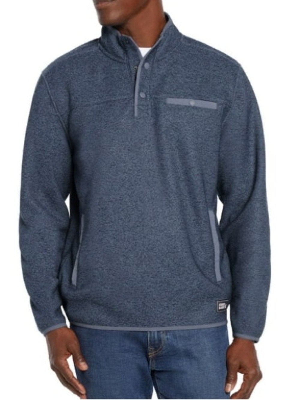 Eddie Bauer Men's Heathered Navy Quarter-Zip Pullover
